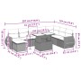 Gartensofa-Set, 9-teilig, mit Kissen, aus synthetischem Rattan in Beige. von , Gartensets - Ref: Foro24-3268729, Preis: 672,7...