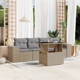 Garden sofa set with 5-piece synthetic rattan beige cushions by , Garden sets - Ref: Foro24-3268989, Price: 413,15 €, Discoun...