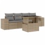 Gartensofa-Set mit 5-teiligen Kissen aus synthetischem Rattan in Beige. von , Gartensets - Ref: Foro24-3268989, Preis: 401,08...