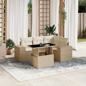 Gartensofa-Set mit 5-teiligen Kissen aus synthetischem Rattan in Beige. von , Gartensets - Ref: Foro24-3269138, Preis: 512,99...