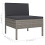 Set de muebles de jardín 3 pzas y cojines ratán sintético gris de vidaXL, Conjuntos de jardín - Ref: Foro24-310188, Precio: 2...