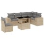 Set sofás de jardín 7 piezas y cojines ratán sintético beige de , Conjuntos de jardín - Ref: Foro24-3269199, Precio: 567,72 €...