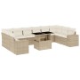 Gartensofa-Set 11-teilig mit beigen Polstern aus synthetischem Rattan von , Gartensets - Ref: Foro24-3269408, Preis: 905,07 €...