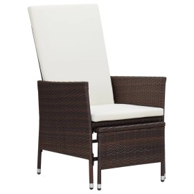 Garden recliner with brown synthetic rattan cushions by vidaXL, Garden chairs - Ref: Foro24-310229, Price: 133,99 €, Discount: %