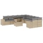 Gartensofa-Set 11-teilig mit beigen Polstern aus synthetischem Rattan von , Gartensets - Ref: Foro24-3269429, Preis: 832,38 €...