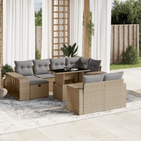 Gartensofa-Set 11-teilig mit beigen Polstern aus synthetischem Rattan von , Gartensets - Ref: Foro24-3276505, Preis: 725,30 €...