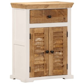 Aparador madera maciza mango rugosa blanco marrón 55x30x73 cm de , Aparadores - Ref: Foro24-4009374, Precio: 200,99 €, Descue...