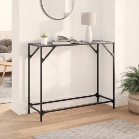 Console table with black glass surface and steel frame 98x35x81 cm by , console tables - Ref: Foro24-846021, Price: 55,99 €, ...