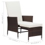 Garden recliner with brown synthetic rattan cushions by vidaXL, Garden chairs - Ref: Foro24-310229, Price: 132,59 €, Discount: %