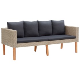 2-Sitzer-Gartensofa mit beigen synthetischen Rattankissen von vidaXL, Outdoor-Sofas - Ref: Foro24-310215, Preis: 212,39 €, Ra...