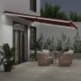 Manual retractable awning with LED lights burgundy 600x300 cm by , Awnings - Ref: Foro24-3214980, Price: 508,94 €, Discount: %