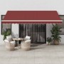 Automatic retractable awning with LED lights burgundy 450x300 cm by , Awnings - Ref: Foro24-3214977, Price: 627,63 €, Discoun...