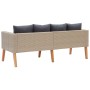 2-Sitzer-Gartensofa mit beigen synthetischen Rattankissen von vidaXL, Outdoor-Sofas - Ref: Foro24-310215, Preis: 212,39 €, Ra...