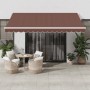 Manual retractable awning with LED lights brown 400x300 cm by , Awnings - Ref: Foro24-3215379, Price: 367,39 €, Discount: %