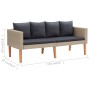 2-Sitzer-Gartensofa mit beigen synthetischen Rattankissen von vidaXL, Outdoor-Sofas - Ref: Foro24-310215, Preis: 212,39 €, Ra...