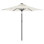 Garden umbrella with LED lights, white steel post, 225x225x212cm. by , Umbrellas - Ref: Foro24-4005066, Price: 73,86 €, Disco...