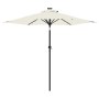 Garden umbrella with LED lights, white steel post, 225x225x212cm. by , Umbrellas - Ref: Foro24-4005066, Price: 73,86 €, Disco...