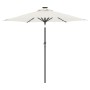 Garden umbrella with LED lights, white steel post, 225x225x212cm. by , Umbrellas - Ref: Foro24-4005066, Price: 73,86 €, Disco...