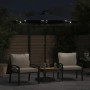 Garden umbrella with LED lights, black steel pole, 225x225x212 cm. by , Umbrellas - Ref: Foro24-4005072, Price: 73,83 €, Disc...