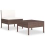 Set de muebles de jardín 2 piezas con cojines ratán PE marrón de vidaXL, Conjuntos de jardín - Ref: Foro24-310197, Precio: 89...