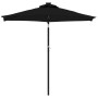 Garden umbrella with LED lights, black steel pole, 225x225x212 cm. by , Umbrellas - Ref: Foro24-4005072, Price: 73,83 €, Disc...