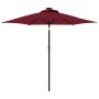 Garden umbrella with LED light, steel post, burgundy color, 225x225x212 cm. by , Umbrellas - Ref: Foro24-4005070, Price: 73,8...