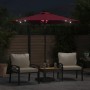 Garden umbrella with LED light, steel post, burgundy color, 225x225x212 cm. by , Umbrellas - Ref: Foro24-4005070, Price: 73,8...