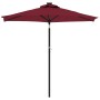 Garden umbrella with LED light, steel post, burgundy color, 225x225x212 cm. by , Umbrellas - Ref: Foro24-4005070, Price: 73,8...