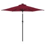 Garden umbrella with LED light, steel post, burgundy color, 225x225x212 cm. by , Umbrellas - Ref: Foro24-4005070, Price: 73,8...