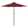 Garden umbrella with LED light, steel post, burgundy color, 225x225x212 cm. by , Umbrellas - Ref: Foro24-4005070, Price: 73,8...