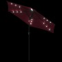 Garden umbrella with LED light, steel post, burgundy color, 225x225x212 cm. by , Umbrellas - Ref: Foro24-4005070, Price: 73,8...