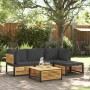 Garden sofa set with 5 pieces, solid acacia wood, and cushions. by , Garden sets - Ref: Foro24-3214879, Price: 595,93 €, Disc...