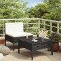 Set muebles de jardín 2 piezas y cojines ratán sintético negro de vidaXL, Conjuntos de jardín - Ref: Foro24-310198, Precio: 1...