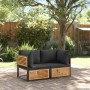 Garden sofas 2 pieces with solid acacia wood and cushions by , Garden sets - Ref: Foro24-3214887, Price: 296,58 €, Discount: %