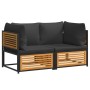 Garden sofas 2 pieces with solid acacia wood and cushions by , Garden sets - Ref: Foro24-3214887, Price: 296,58 €, Discount: %