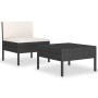 Set muebles de jardín 2 piezas y cojines ratán sintético negro de vidaXL, Conjuntos de jardín - Ref: Foro24-310198, Precio: 1...