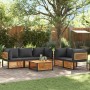 Garden sofa set with 6 pieces, solid acacia wood, and cushions. by , Garden sets - Ref: Foro24-3214891, Price: 791,46 €, Disc...