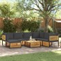 Garden sofa set with 8 pieces, solid acacia wood, and cushions. by , Garden sets - Ref: Foro24-3214893, Price: 1,00 €, Discou...