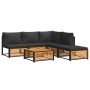 Garden sofa set with 6 pieces, solid acacia wood, and cushions. by , Garden sets - Ref: Foro24-3214900, Price: 689,83 €, Disc...