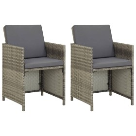 Garden chairs 2 units with gray synthetic rattan cushions by vidaXL, Garden chairs - Ref: Foro24-311907, Price: 128,99 €, Dis...