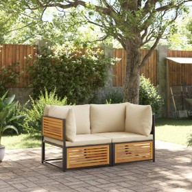 Garden sofas 2 pieces with solid acacia wood and cushions by , Garden sets - Ref: Foro24-3214916, Price: 296,99 €, Discount: %