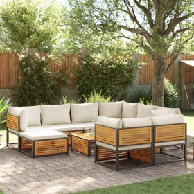 Garden sofa set with 10 pieces, solid acacia wood with cushions. by , Garden sets - Ref: Foro24-3214923, Price: 1,00 €, Disco...