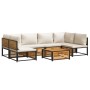 Garden sofa set with 7 pieces, solid acacia wood, and cushions. by , Garden sets - Ref: Foro24-3214928, Price: 850,42 €, Disc...