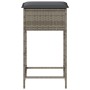 Kitchen stools with 2 gray synthetic rattan cushions by , Garden chairs - Ref: Foro24-368319, Price: 108,10 €, Discount: %