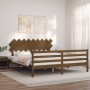 Estructura de cama con cabecero madera maciza marrón miel de vidaXL, Camas y somieres - Ref: Foro24-3195304, Precio: 176,99 €...