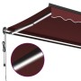 Toldo retráctil automático con luces LED burdeos 500x300 cm de , Toldos - Ref: Foro24-3310197, Precio: 582,29 €, Descuento: %