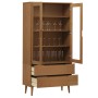 Solid pine wood display cabinet MOLDE in brown, 90x35x175 cm by , Bookcases and shelves - Ref: Foro24-4013413, Price: 294,56 ...