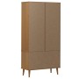 Mueble vitrina MOLDE madera maciza de pino marrón 90x35x175 cm de , Librerías y estanterías - Ref: Foro24-4013413, Precio: 34...