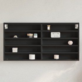 Black engineered wood display case 100x8.5x50 cm by , Shelves and shelves - Ref: Foro24-847948, Price: 50,99 €, Discount: %