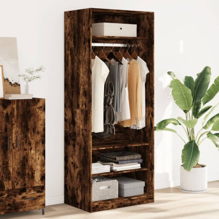 Engineered wood wardrobe in smoked oak color, 80x50x200 cm by , Wardrobes - Ref: Foro24-3307697, Price: 175,96 €, Discount: %